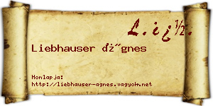 Liebhauser Ágnes névjegykártya