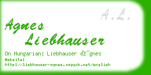 agnes liebhauser business card